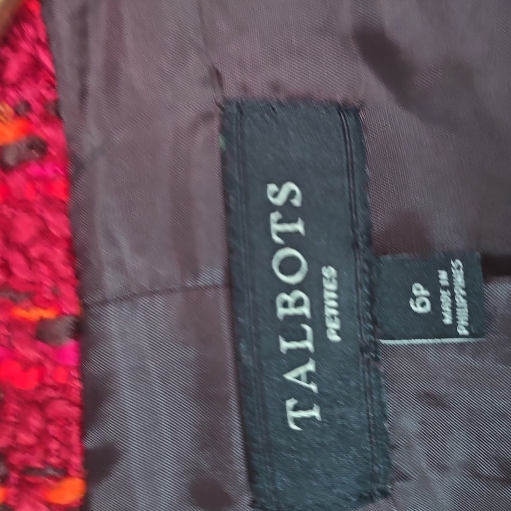 Talbots Women's Red Tweed Jacket - Picture 4 of 6